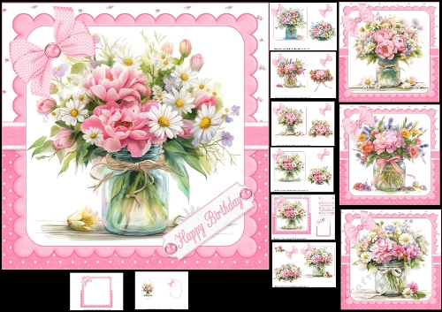 7x7 Just a jar of flowers choice of four mini kit