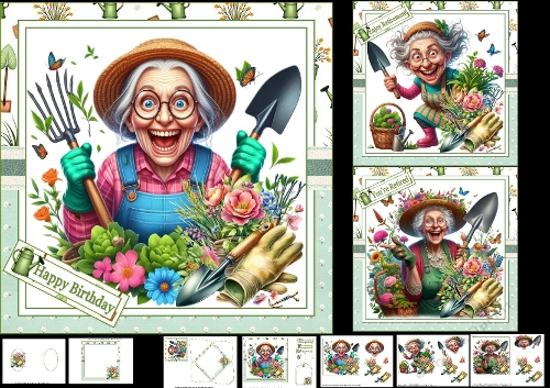 cup1376331_1209 - 7x7 Gardening granny birthday/retirement choice of three mini kit