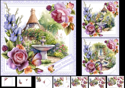 7x7 In an English country garden choice of three mini kit
