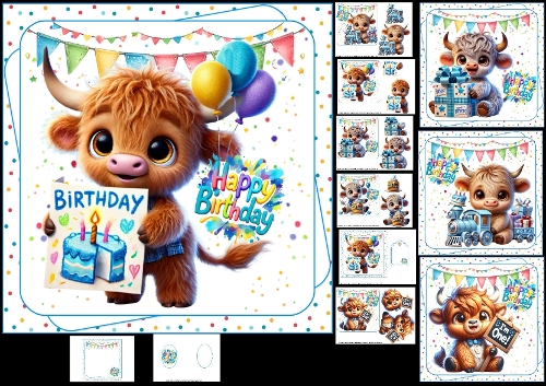 7x7 One-derful birthday wishes boy choice of four mini kit