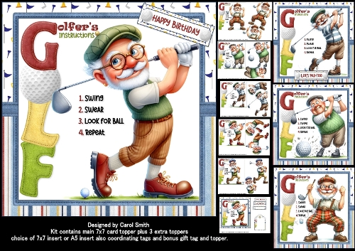 cup1378357_1209 - 7x7 Fun golfers instructions choice of four mini kit