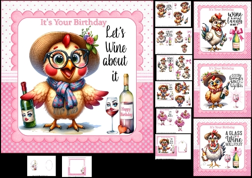 cup1382823_1209 - 7x7 Lets wine about your birthday choice of four mini kit