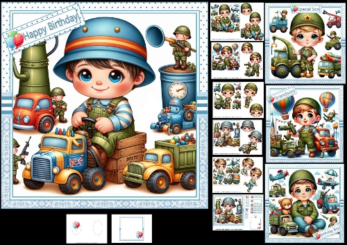 cup1388730_1209 - 7x7 Soldier boy birthday choice of four mini kit