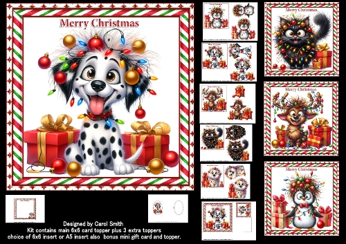 7x7 Quirky Christmas wishes from the animals choice of four mini kit