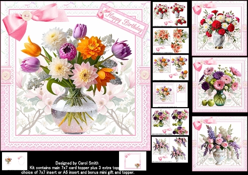 cup1389512_1209 - 7x7 Special floral wishes choice of four mini kit