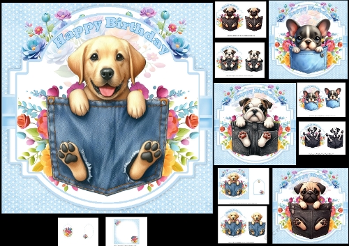 7x7 A pocket full of birthday wishes choice of four mini kit