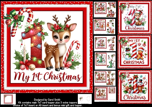 7x7 Babys first Christmas choice of four mini kit