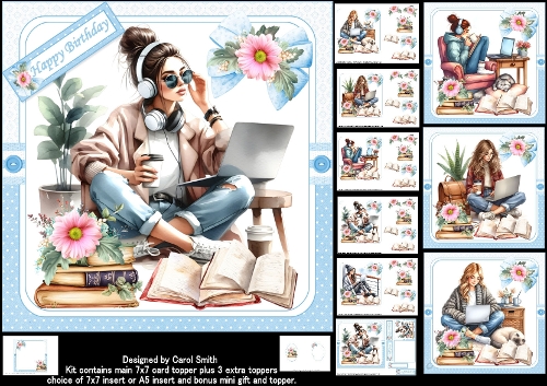 cup1391619_1209 - 7x7 Study time birthday/congratulations choice of four mini kit