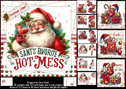 7x7 Santas Christmas spirit choice of four mini kit