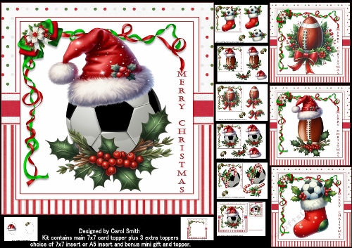 cup1391889_1209 - 7x7 Soccer and rugby Christmas choice of four mini kit