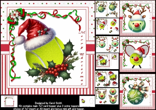 cup1392042_1209 - 7x7 Tennis Christmas choice of four mini kit