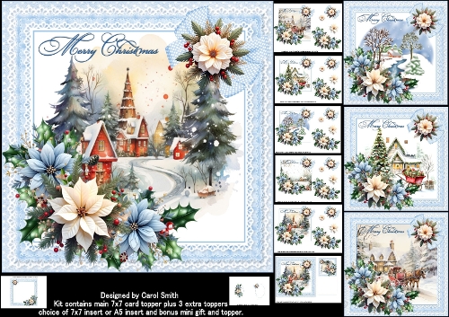 7x7 Just a Christmas scene choice of four mini kit