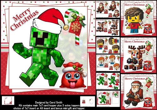 cup1393003_1209 - 7x7 Minecraft & Lego Christmas wishes choice of four mini kit