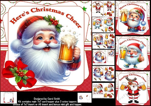 7x7 Heres to Christmas cheer choice of four mini kit