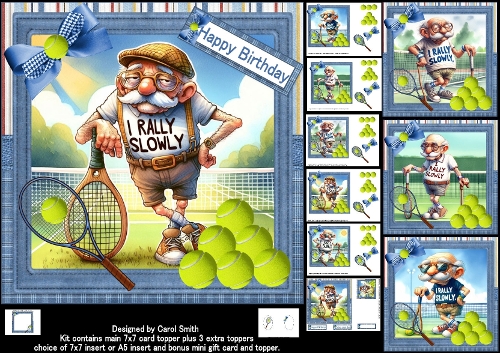 7x7 Grandpa loves tennis choice of four mini kit