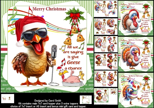 cup1398030_1209 - 7x7 The Singing Christmas turkey choice of four mini kit
