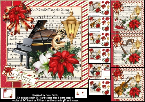 7x7 musical Christmas wishes choice of four mini kit
