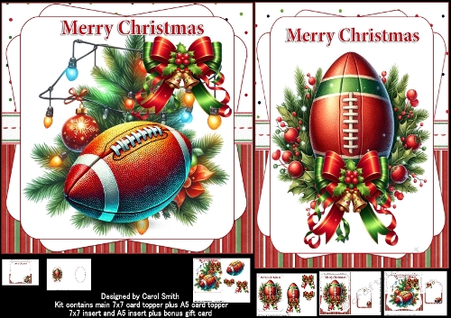 Christmas Rugby choice of 7x7 & A5 mini kit temp