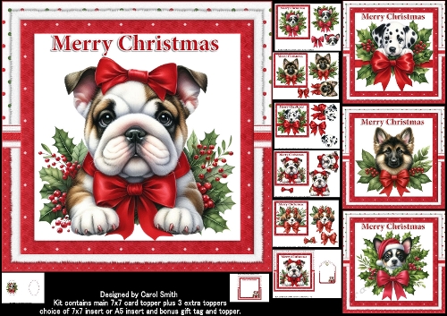 7x7 Special puppy Christmas wishes choice of four mini kit