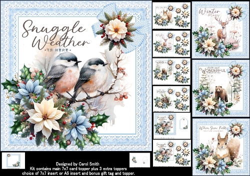 7x7 Warm winter wishes choice of four mini kit