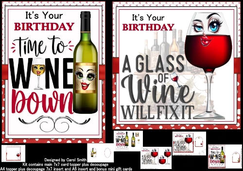 Birthday wine 7x7 & A5 mini kit