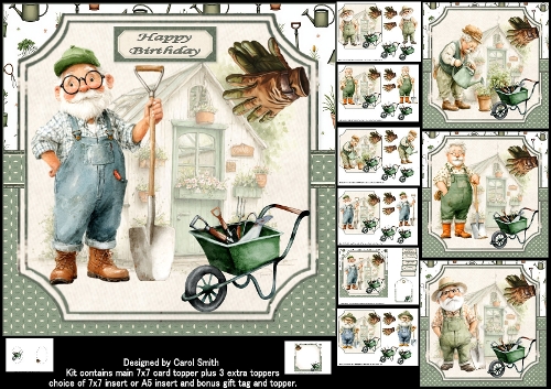 7x7 Grandpa love his garden choice of four mini kit