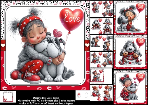 7x7 Puppy love choice of four mini kit