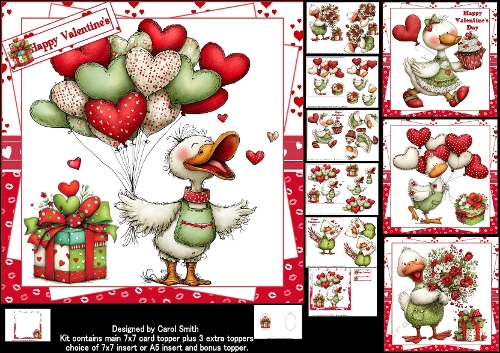 7x7 Silly goose Valentine choice of four mini kit