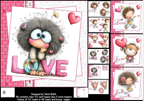 7x7 Quirky valentine choice of four mini kit