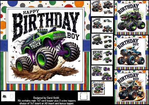 cup1419152_1209 - 7x7 Monster truck birthday boy choice of four mini kit