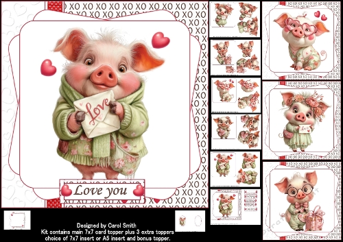 cup1419582_1209 - 7x7 I Piggin love you choice of four mini kit