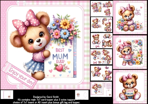 7x7 Best mum ever choice of four mini kit
