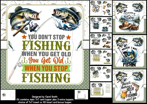 7x7 Time to go fishing choice of four mini kit