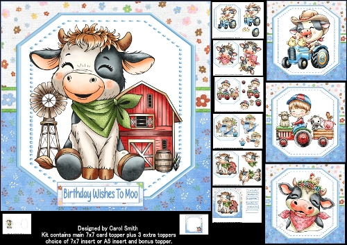 7x7 Farmyard wishes to Moo choice of four mini kit