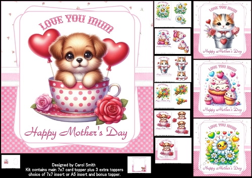 7x7 Love you mum choice of four mini kit