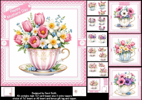 7x7 The floral cup choice of four mini kit