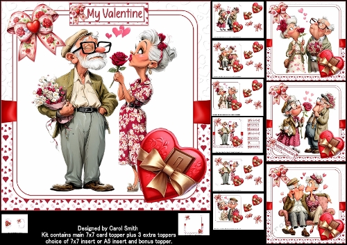 7x7 Oldies in love Valentine/Anniversary choice of four mini kit 
