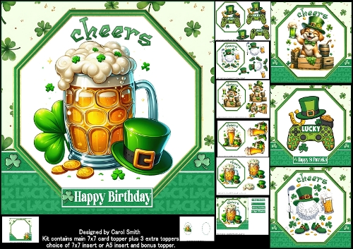 7x7 Lucky St Patricks day birthday/St Patricks choice of four mini kit