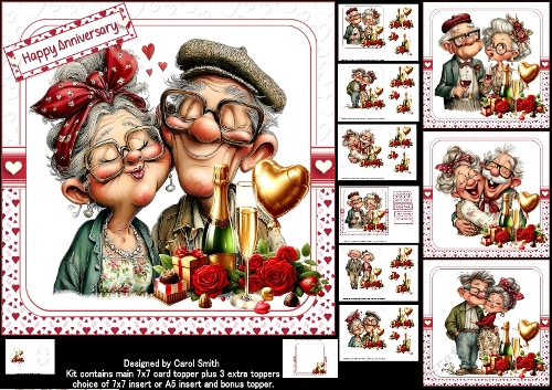 cup1427562_1209 - 7x7 Whimsical anniversary wishes choice of four mini kit