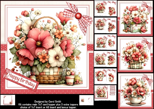 7x7 whimsical flower baskets choice of four mini kit