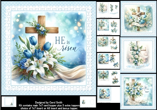 7x7 He is Risen choice of four mini kit