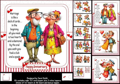 cup1432390_1209 - 7x7 Quirky funny anniversary choice of four mini kit