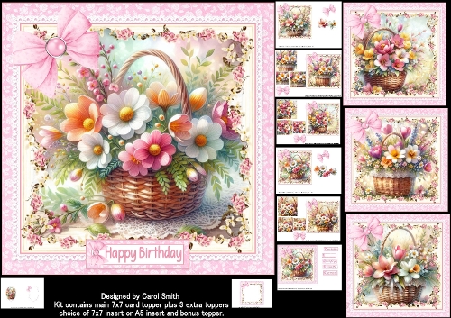 7x7 A basket of flowers choice of four mini kit