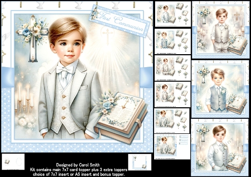 7x7 First communion boy choice of four mini kit