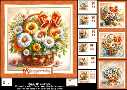 7x7 Floral basket choice of four mini kit