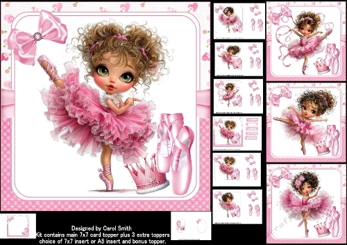 7x7 Ballerina girl birthday choice of four mini kit 