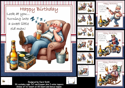 cup1437296_1209 - 7x7 Sweet old man birthday choice of four mini kit