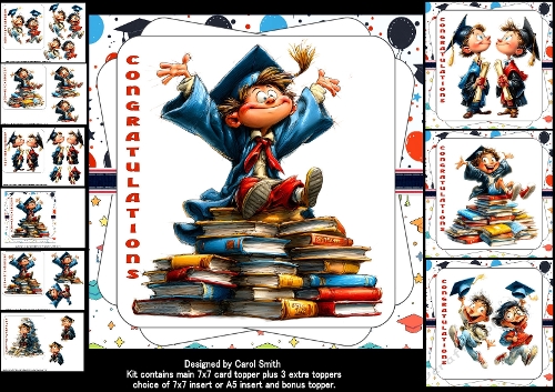 7x7 Fun graduation boy choice of four mini kit