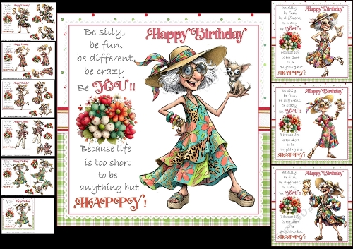7x7 Full of fun birthday wishes choice of four mini kit