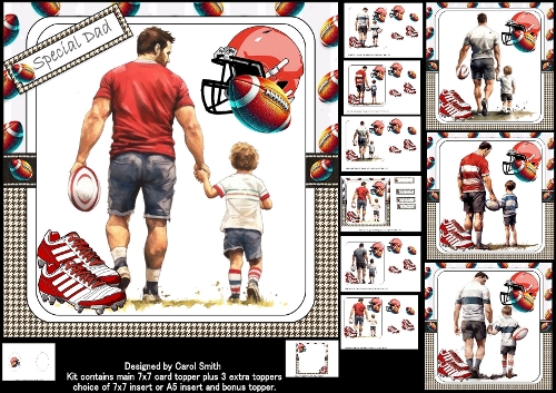 7x7 Dad is my name Rugby is my game choice of four mini kit